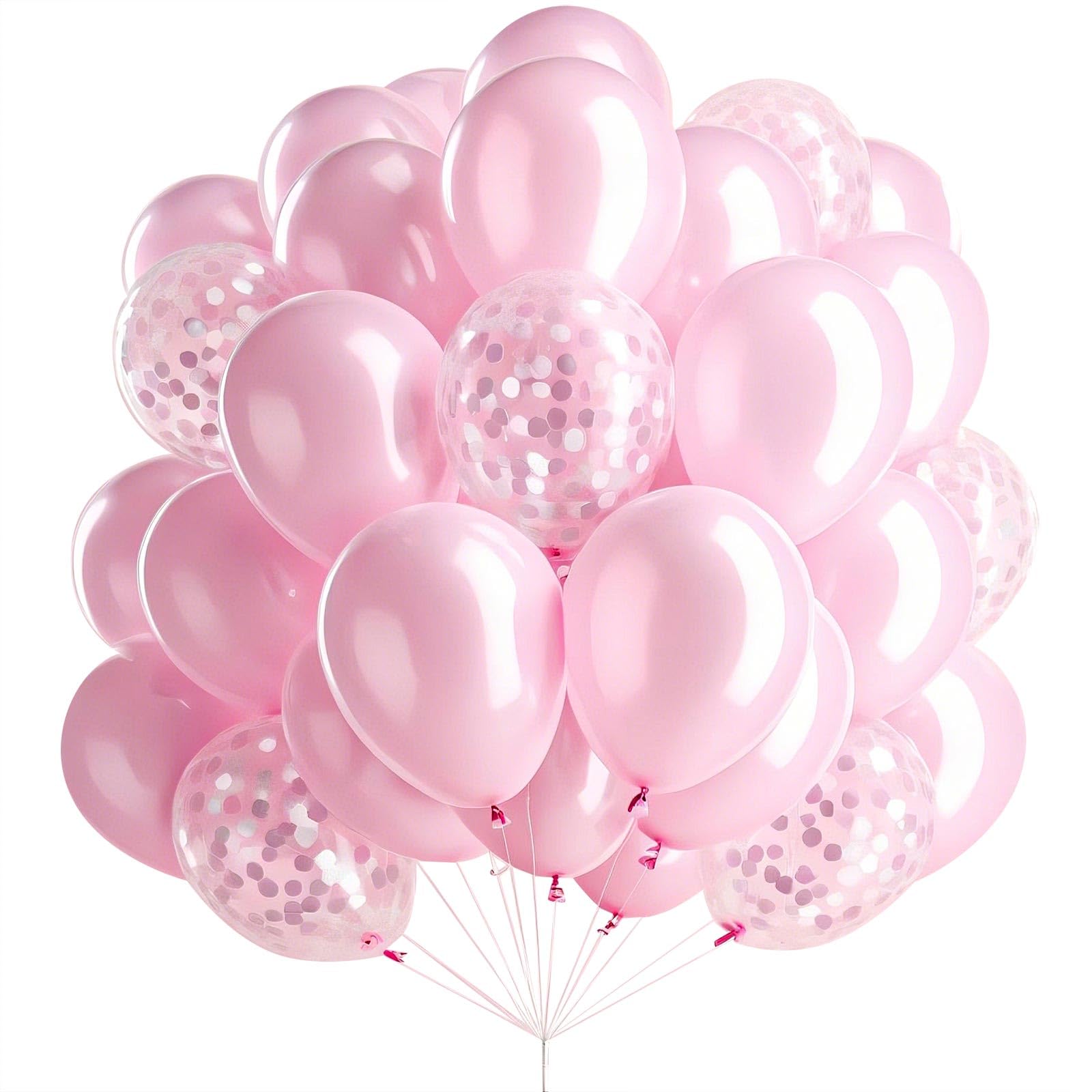 12inch Pink Balloon and Metallic Silver Balloon for Wedding Bridal Birthday Baby Shower Decoration