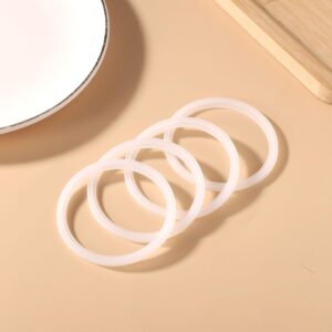 4pcs Food Jar Gaskets, Silicone Replacement Gasket Replacement Lid Seals Food Jar Parts Compatible with Thermos Funtainer 10oz Food Jar (White)