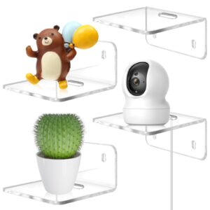 COXWANG Acrylic Small Shelf,Window Plant Shelf,Acrylic Wall Shelves Display Ledges for Pop Figures,Plant,Picture Photo,Spices,Security Cameras, Speakers