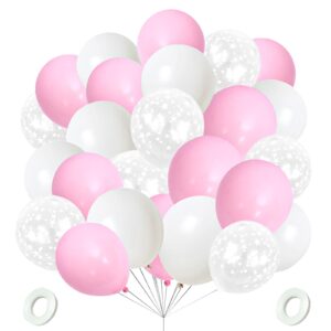 12inch pink white balloon and transparent pentagram printed balloon for wedding bridal birthday baby shower decoration