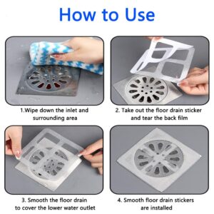 50pcs Disposable Shower Drain Hair Catcher,Tub Shower Bathtub Bathroom Sink Drain Strainer,Bathtub Shower Drain Cover,Drain Mesh Cover,Disposable Drain Covers Bathroom Tub Shower,Floor Drain Sticker