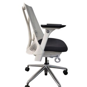 OFFICE LOGIX SHOP Нeгmaп Μilleг Sayl Chair (Open Box) (White w/Lumbar Chrome Base)