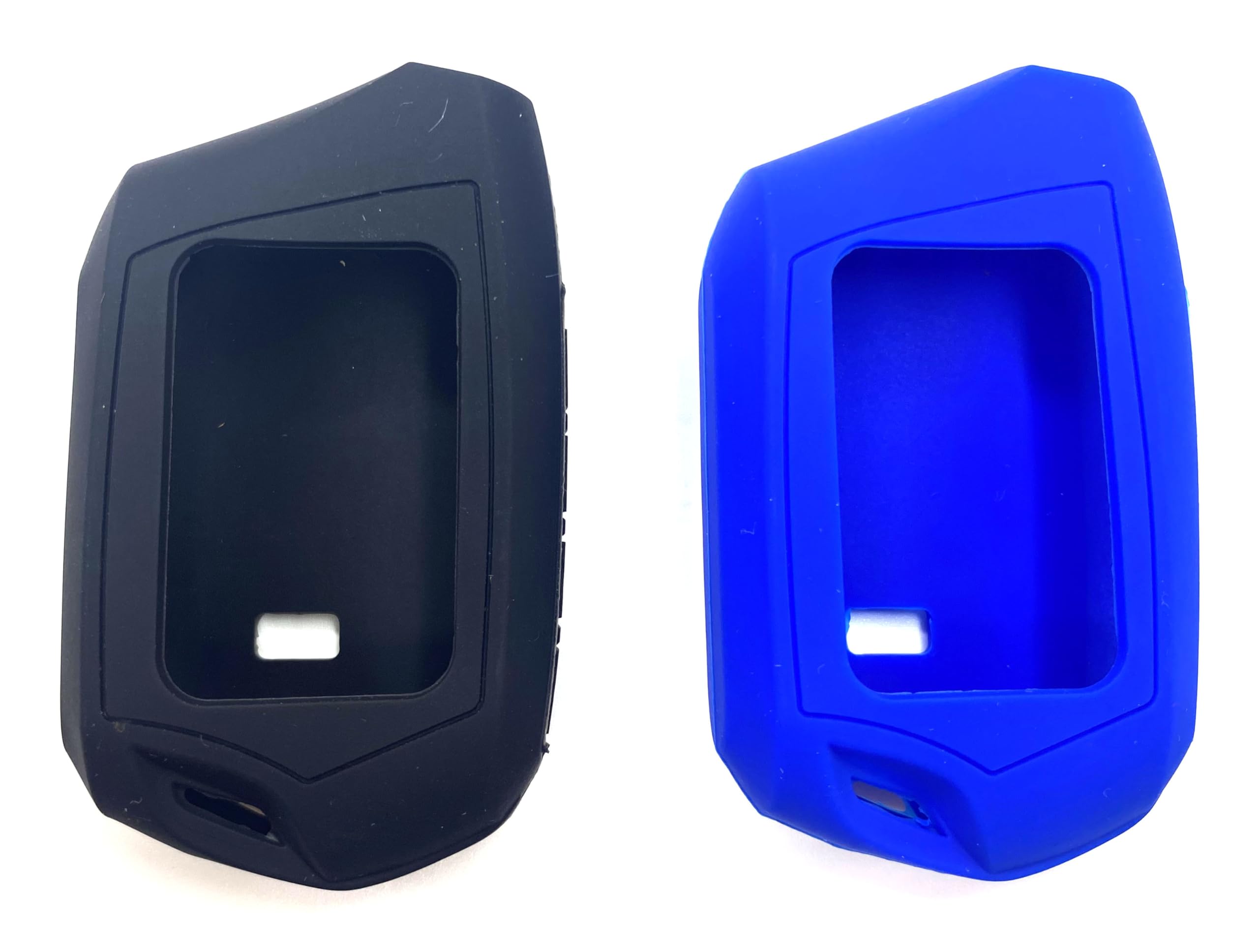 TTocenb black and blue RFX-2WT9-FM T9 Key Silicone Sleeve Waterproof Dirt Tolerance 2WT9R for FM 2-Way 3000-FT LCD 4 Side Buttons Silicone Shell only New Compatible Replacement For Compustar Part 2pcs