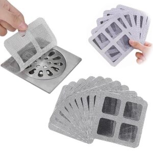 disposable hair drain catcher mesh stickers,upgraded floor drain sticker, shower hair catcher, hair drain sticker, drain mesh strainer for bathroom laundry bathtub kitchen (10 pcs)