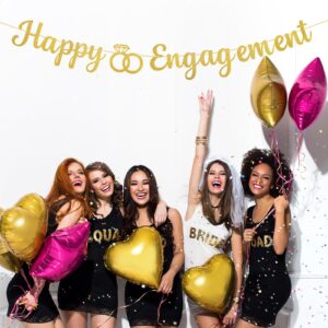 Happy Engagement Banner, Happy Engagement Party Decorations, Engagement Party Banner, Gold Glitter Engagement Party Decorations Sign, Wedding Engagement Banners, Shower Bride to Be Decorations