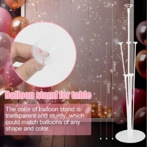 4 Set Balloon Stand Kit, Balloon Sticks Holder with Base for Table Balloon Stands for Table Floor Decorations, Graduation Birthday Baby Shower Gender Reveal Anniversary Wedding Party Decorations