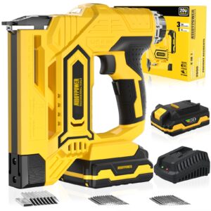 alloypower 18ga nail gun battery powered, 2 in 1 cordless brad nailer/electric stapler with 2.0ah battery & charger,1000pcs nails and 1000pcs staples included for hom