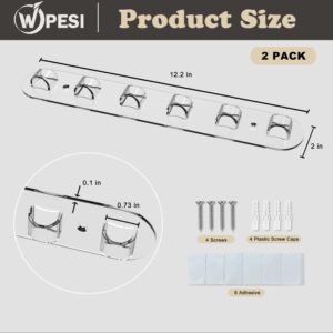 WPESI Wall Glasses Holder 2 pack,Sunglass Organizer,Acrylic Sunglasses Display,Sunglasses Rack for Hanging Your Multiple Eyeglasses, Sunglasses Holder Eyeglass Holder Stand (Clear, 6 Slots)