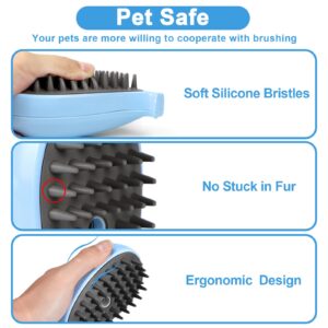 Nepfaivy Cat Steam Brush for Shedding - 3 in 1 Pet Steam Brush for Dog and Cat, Rechargeable Steamy Cat Brush, Spritz Defur Comb for Cats, Steamer Brush for Massage, Grooming and Removing Loose Hair