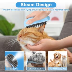 Nepfaivy Cat Steam Brush for Shedding - 3 in 1 Pet Steam Brush for Dog and Cat, Rechargeable Steamy Cat Brush, Spritz Defur Comb for Cats, Steamer Brush for Massage, Grooming and Removing Loose Hair