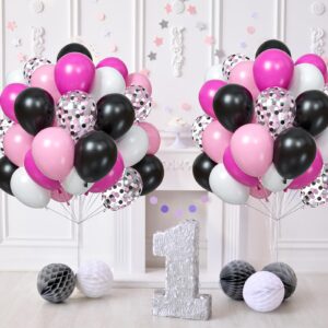 12inch Pink Rose Red White Black Balloons and Confetti Balloon for Wedding Bridal Birthday Baby Shower Decoration