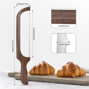 Bread Knife, Mecyfaty Sourdough Bread Cutter with Cover, Bread Slicer for Homemade Bread, Bagels, 0.06 cm Thickened Serrated Knife with Measuring Scale, Walnut Made-Best Bread Scoring Tool for Friends