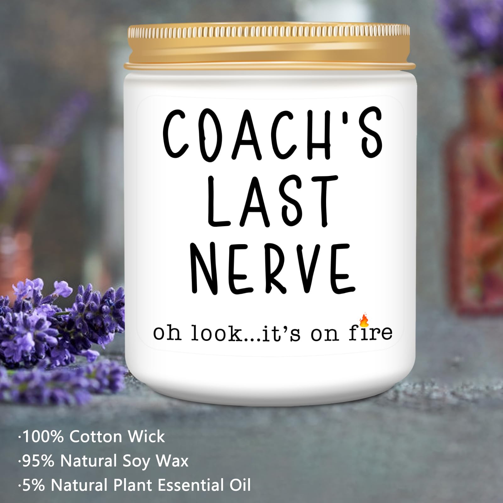 NANOOER Coach Gifts for Women & Men, Appreciation Gift for Baseball, Softball, Cheer, Sports Coaches, Unique Christmas Birthday Gifts for Coach-Coach’s Last Nerve Lavender Scented Candles