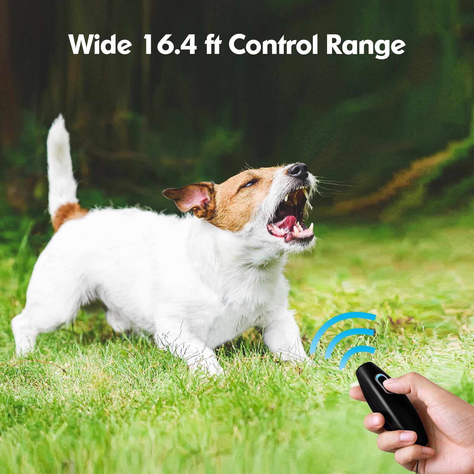 BONSO Bark Control Device 2-in-1 Anti Barking Device&Dog Training Tool, 16.4 Ft Large Control Range Sonic Bark Deterrents, Stop Bad Behavior Dog Silencer, Electronic Dog Whistle Indoor&Outdoor(Black)