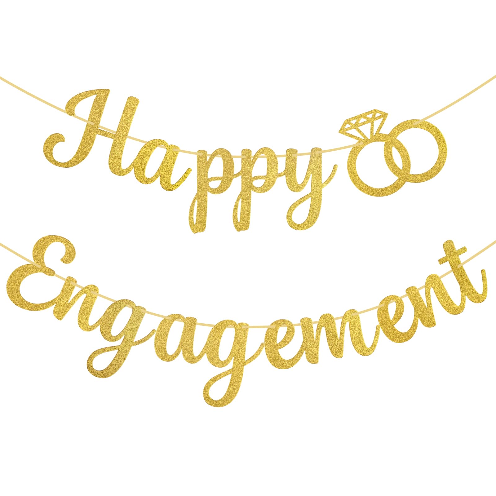 Happy Engagement Banner, Happy Engagement Party Decorations, Engagement Party Banner, Gold Glitter Engagement Party Decorations Sign, Wedding Engagement Banners, Shower Bride to Be Decorations