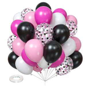 12inch pink rose red white black balloons and confetti balloon for wedding bridal birthday baby shower decoration