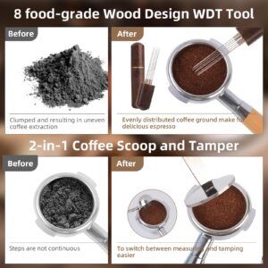 FACIACC 51mm Espresso Accessories Kit, Wdt Tool espresso, Dosing Funnel & Puck Screen Kit, 2 in 1 51mm Espresso Tamper & Coffee Spoon, Barista Kit, Espresso kit Stainless Steel 8pin Espresso Stirrer