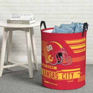 Kansas City Customizable Name Large Laundry Basket, Ultra-Thin Hamper, Home Closet Clothing Bin, Suitable For College Dorms, Household Use