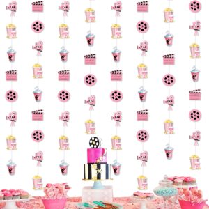 pink movie night decorations movie night streamers movie theme hanging decorations pink girl movie night birthday party supplies popcorn camera movie theater decorations for birthday bridal shower