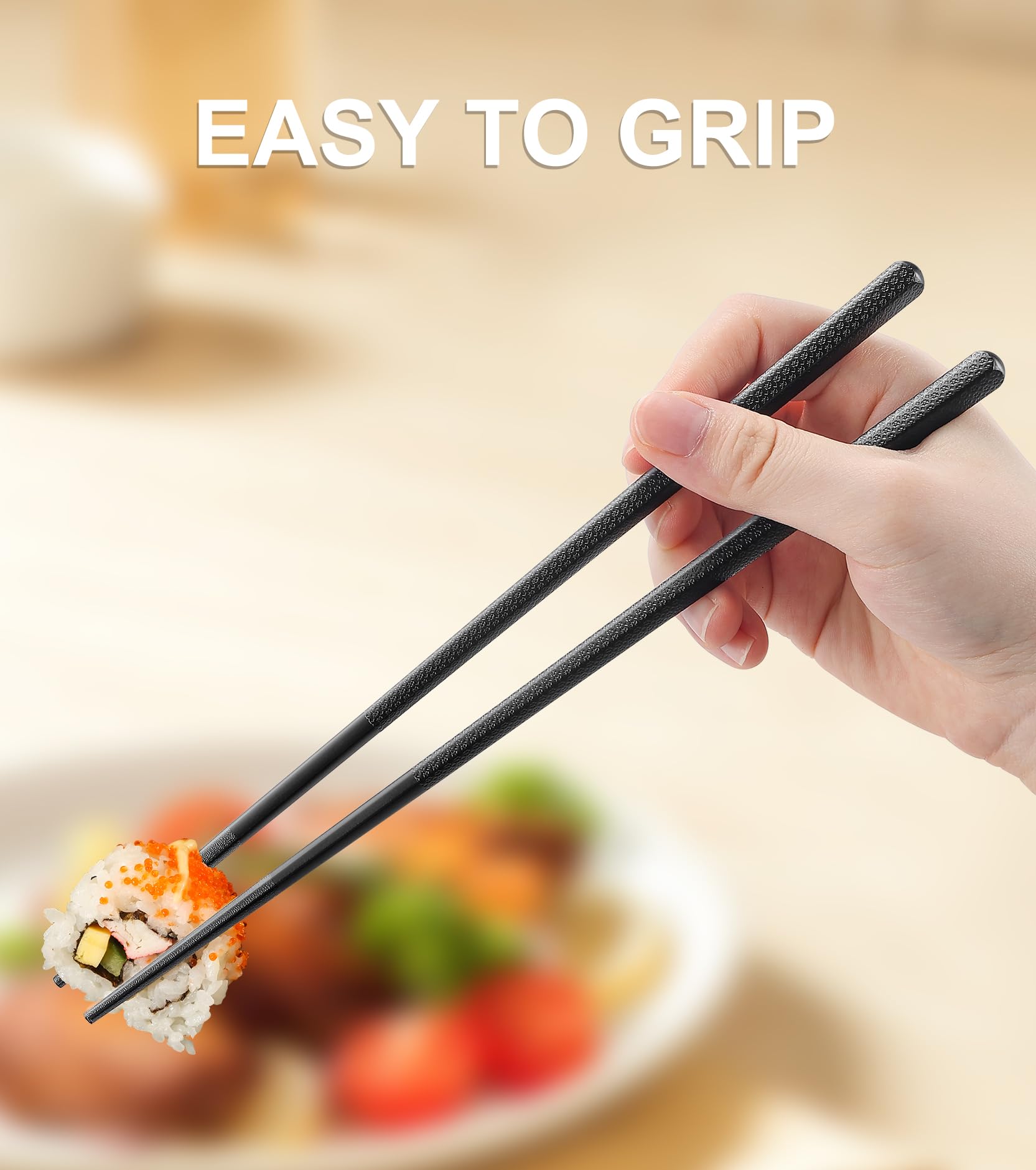 LOROTOCO 50 Pairs Chopsticks | Reusable | Dishwasher Safe | Bulk | Fiberglass | Adults | | Commercial - （9.45in）