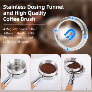 FACIACC 51mm Espresso Accessories Kit, Wdt Tool espresso, Dosing Funnel & Puck Screen Kit, 2 in 1 51mm Espresso Tamper & Coffee Spoon, Barista Kit, Espresso kit Stainless Steel 8pin Espresso Stirrer