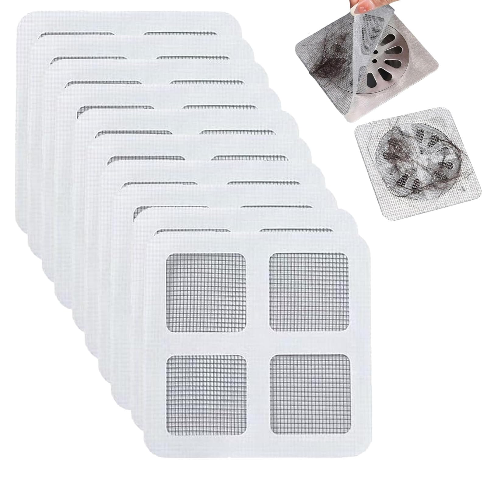 50pcs Disposable Shower Drain Hair Catcher,Tub Shower Bathtub Bathroom Sink Drain Strainer,Bathtub Shower Drain Cover,Drain Mesh Cover,Disposable Drain Covers Bathroom Tub Shower,Floor Drain Sticker