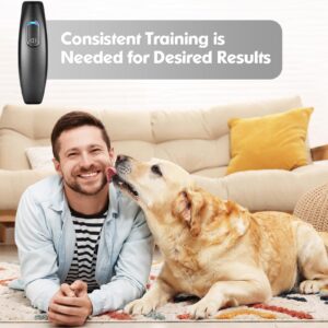 BONSO Bark Control Device 2-in-1 Anti Barking Device&Dog Training Tool, 16.4 Ft Large Control Range Sonic Bark Deterrents, Stop Bad Behavior Dog Silencer, Electronic Dog Whistle Indoor&Outdoor(Black)