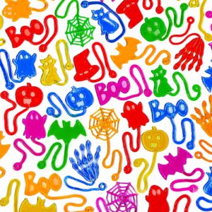 vellibring 48 pcs halloween sticky hands party favors for kids stretchy sticky toys bulk for halloween treats goodie bag stuffers fillers classroom exchange prizes