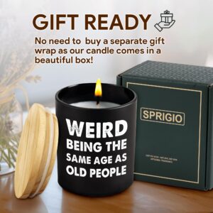 Birthday Gifts for Older Men Women Over 50 60 70 - Its Weird Being The Same Age As Old People, Over The Hill Gag Gifts for Old Man Husband Grandpa Dad, Natural Lavender Scented Funny Birthday Candles