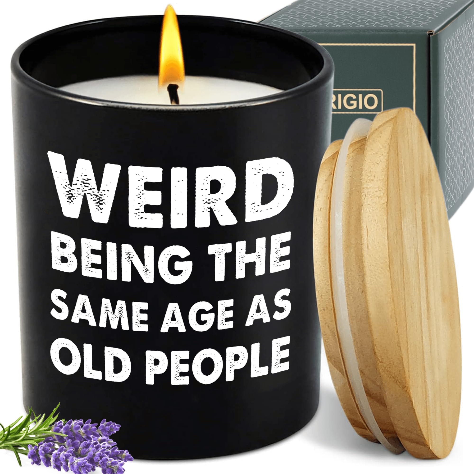 Birthday Gifts for Older Men Women Over 50 60 70 - Its Weird Being The Same Age As Old People, Over The Hill Gag Gifts for Old Man Husband Grandpa Dad, Natural Lavender Scented Funny Birthday Candles