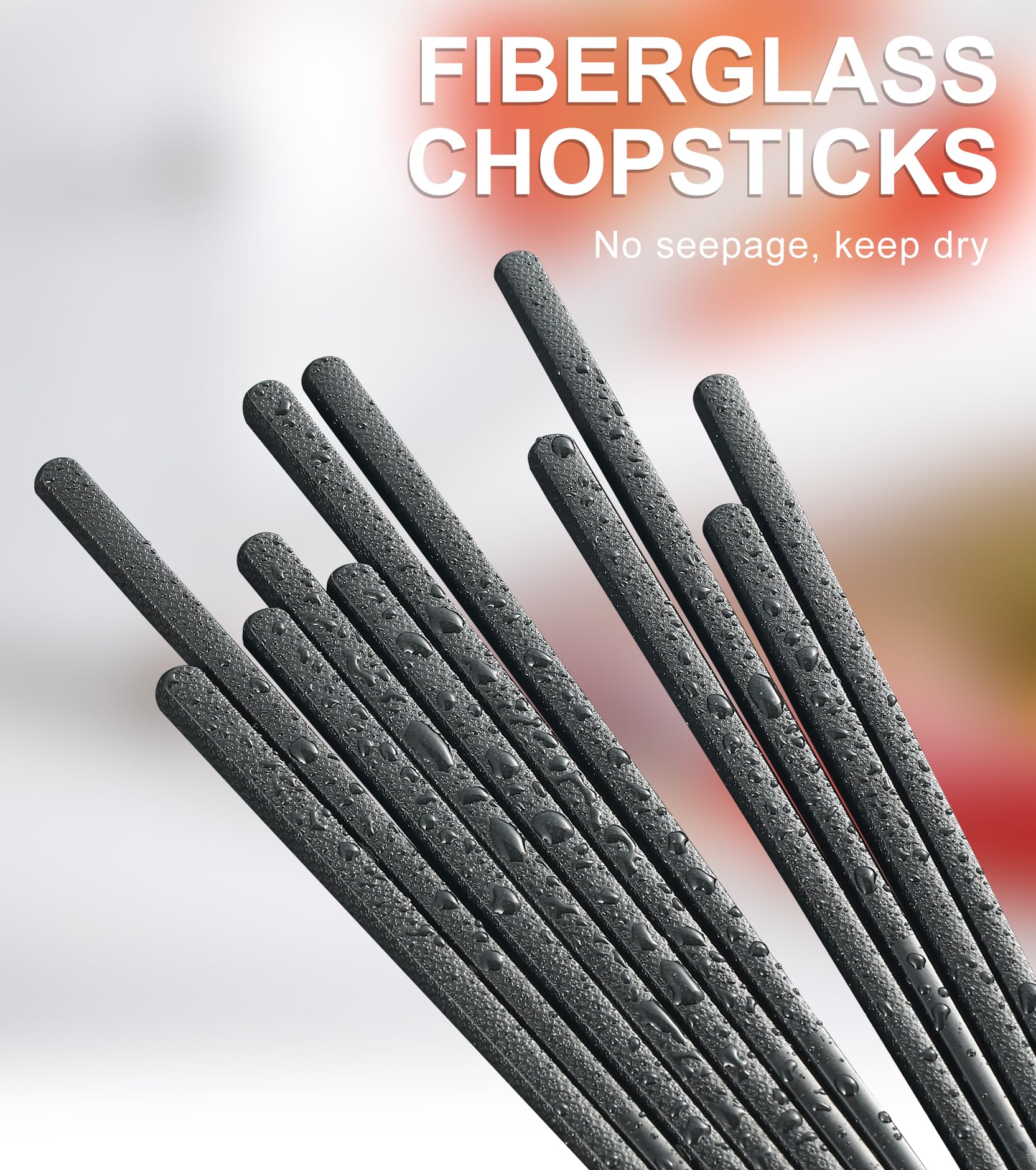 LOROTOCO 50 Pairs Chopsticks | Reusable | Dishwasher Safe | Bulk | Fiberglass | Adults | | Commercial - （9.45in）