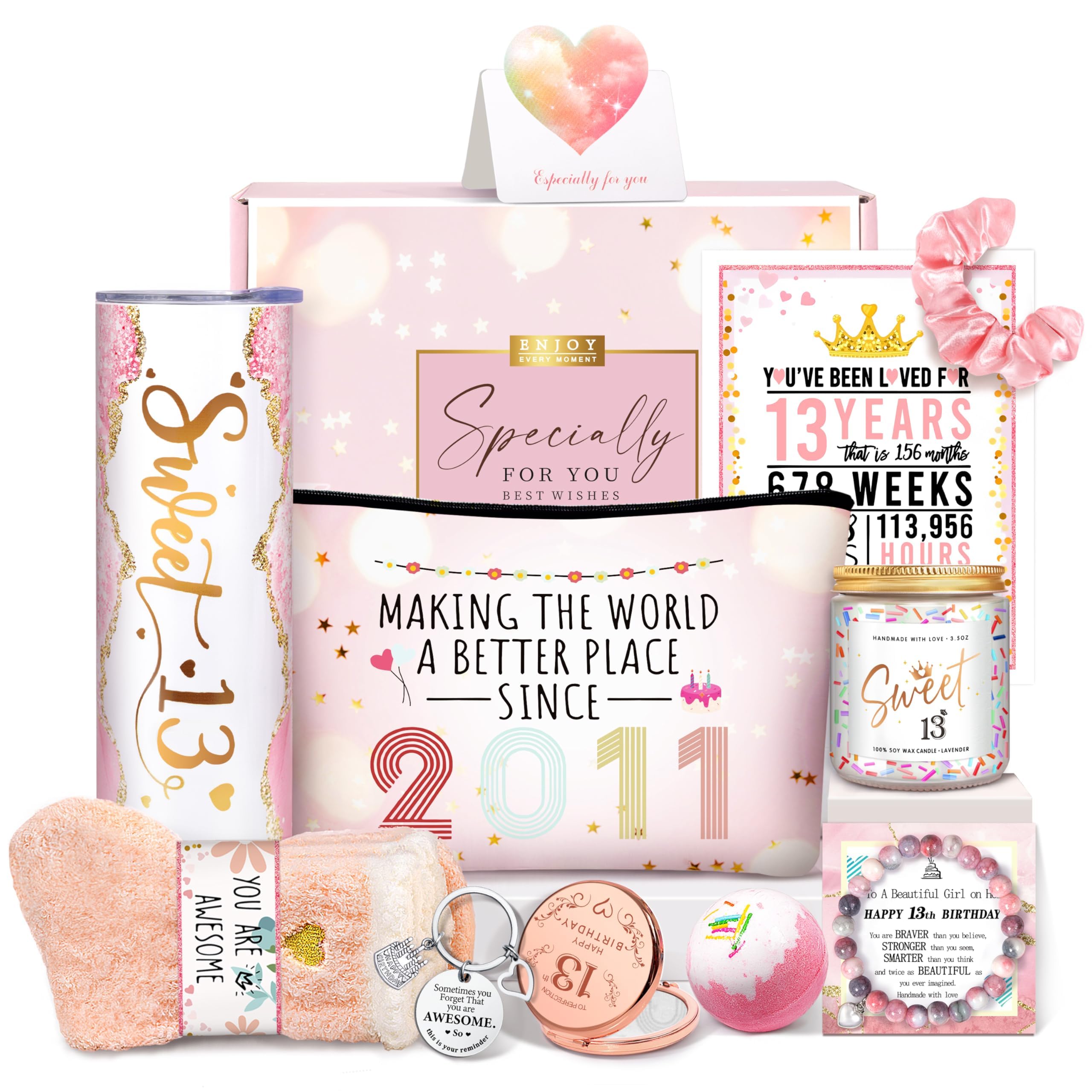 Gifts For 13 Year Old Girl Birthday Gift Ideas, Best Friend Birthday Gifts For Her, 13th First Birthday Gifts For Teen Girls, 13th Birthday Decorations For Girls, Daughter, Niece, Granddaughter