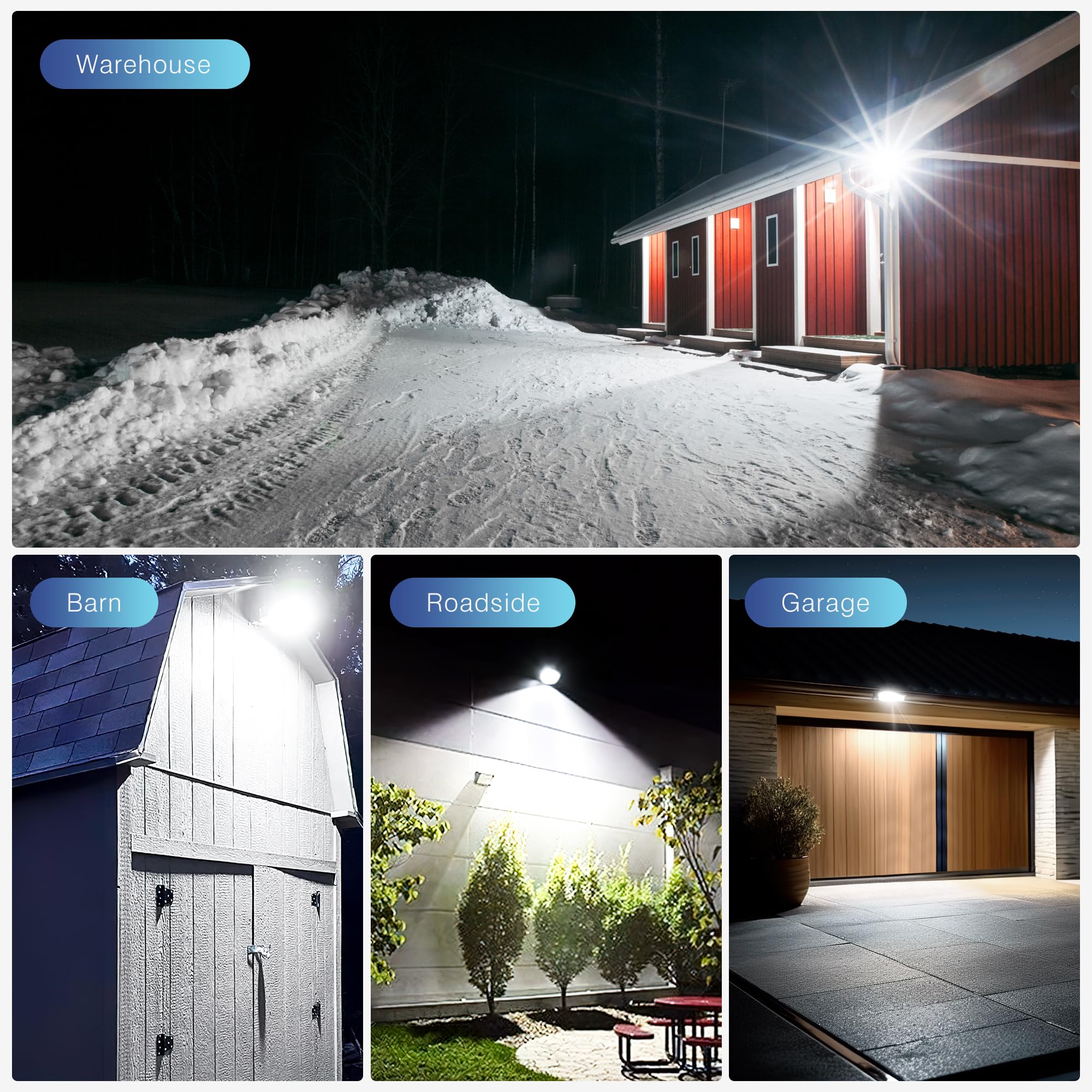 OKPRO LED Barn Lights Outdoor - Dusk to Dawn Outdoor Lighting with Photocell, 150W 15000LM Area Light with Cord 2.6ft, 6500K Daylight Street Light, AC100-120V IP65 Waterproof LED Barn Light (4 Pack)