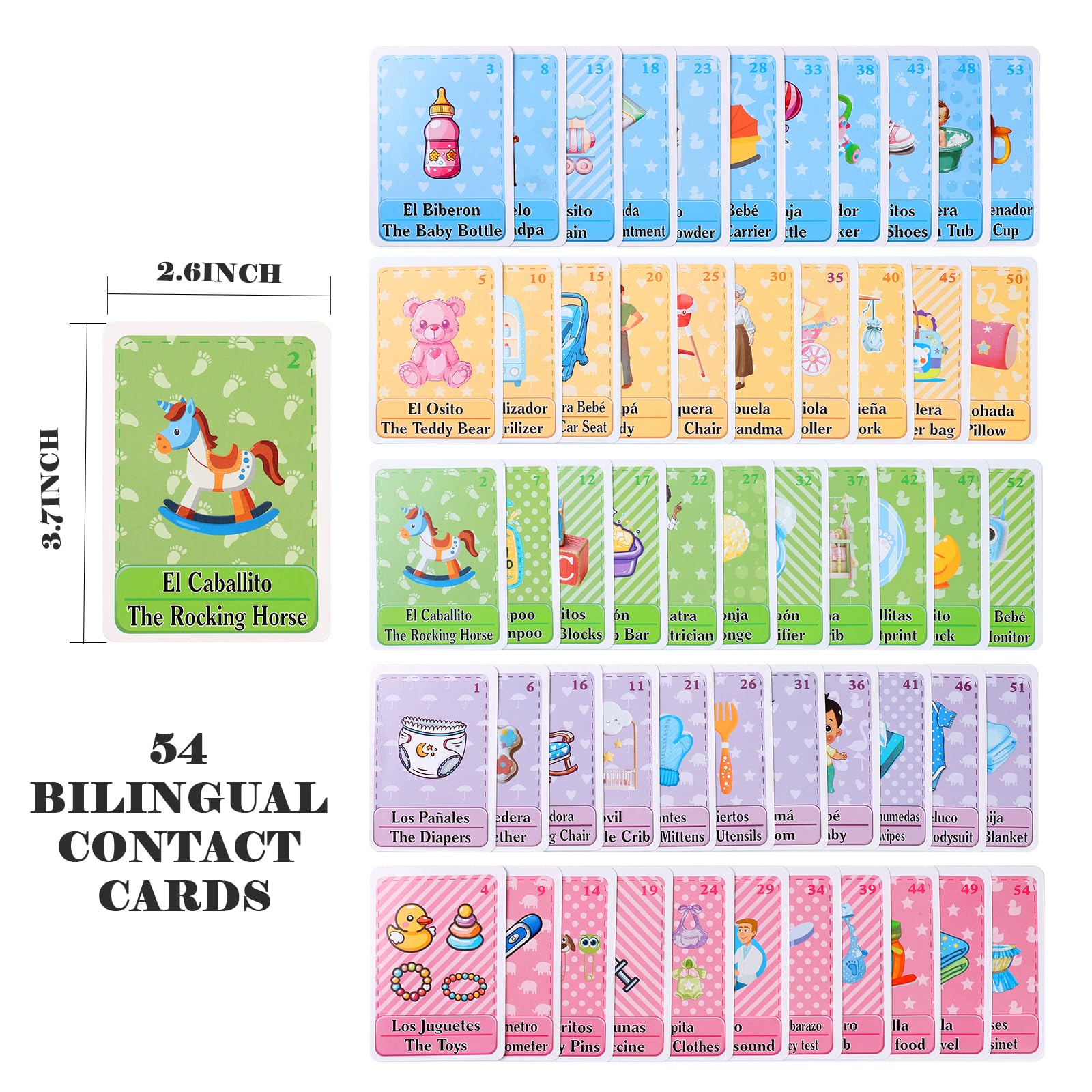 Ambercalm Baby Shower Games in Spanish English,Mexican Bingo Juegos para Baby Shower en Español,Baby Bingo for Baby Shower Boy Girl,Funny Spanish Bingo Card Games for Up to 40 Players