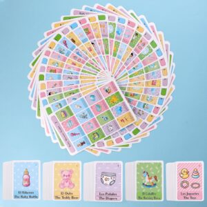 Ambercalm Baby Shower Games in Spanish English,Mexican Bingo Juegos para Baby Shower en Español,Baby Bingo for Baby Shower Boy Girl,Funny Spanish Bingo Card Games for Up to 40 Players