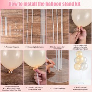 4 Set Balloon Stand Kit, Balloon Sticks Holder with Base for Table Balloon Stands for Table Floor Decorations, Graduation Birthday Baby Shower Gender Reveal Anniversary Wedding Party Decorations