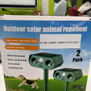 2024 Solar Ultrasonic Animal Repellent Outdoor Cat Deterrent with Motion Sensor for Deer Squirrel Cat Dog Skunk Rabbit Raccoon, Deer Repellent Devices Skunk Repellent for Yard Garden, 4 Pack