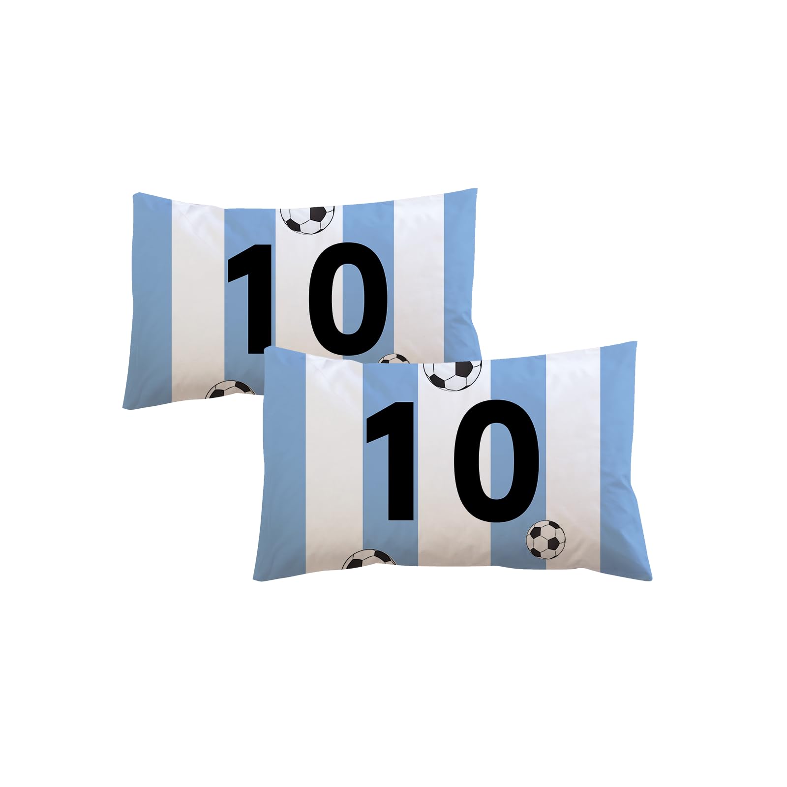 Generic Down blue and white football striped quilt cover set in Twin size suitable for adult children's bedroom home bedding 1*quilt cover 2*pillowcase. Dream chasing football lover gift, ZIJLYB24846