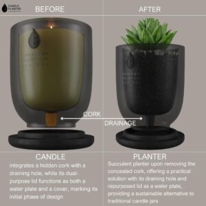 Matani Concrete Cement Candle Planter - Aromatherapy Candles for Home Scented, Soy Candles - Scented Candle & Dual Purpose Jar Candles, Strong Scented Candles Gift - Black Sandalwood