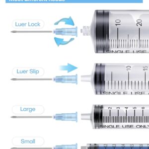 23G 5/8 Inch Needle Luer Lock Industrial Accessories, 100Pcs Individual Package Lab Tools for Refilling Liquid, Inks, Plant and Crafts