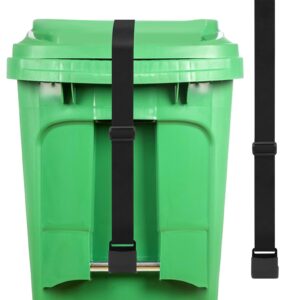 Trash Bin Can Lid Lock for Animals, Bear Proof Trash Can Lid Lock, Semi-Automatic Adjustable Trash Can Bands Universal Garbage Can Lid Lock for Outdoor Squirrels Dogs Bears Raccoon