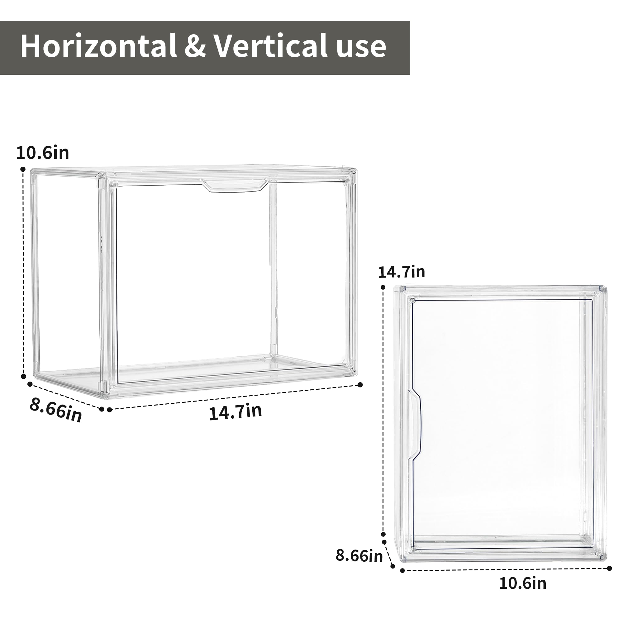 LXLXXL Cube Storage Organizer Acrylic Book Case Display Case Box Stackable Book Storage Containers With Magnetic Door Clear Plastic Portable Book Organizer For Living Room Bedroom 1 Pack