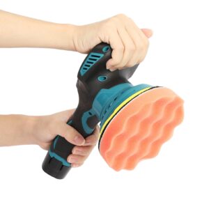 6 Inch Rotary Buffer Polisher Waxer, 6 Variable Speed 2500-5000 RPM, Battery Powered Cordless Powerful Motor Ergonomic Handle Car Polishing Dual Action Car Buffer Polisher