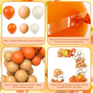 AIBIIN 102Pcs Fall Pumpkin Baby Shower Decorations Orange Little Pumpkin Balloon Garland Arch Kit with Little Pumpkin Backdrop Autumn Pumpkin Baby Shower Balloon Arch Kit Party Decorations Supplies