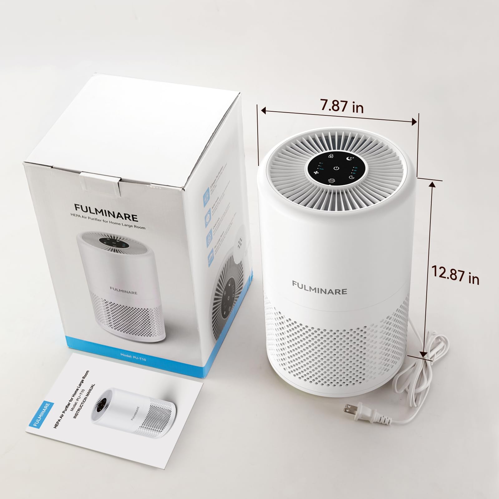 FULMINARE Air Purifiers for Home Large Room, 1095 Ft² Coverage, True HEPA Air Purifier for Bedroom, Pets, Smokers, PM2.5, VOCs... Air Cleaner with Auto Variable Frequency, Sleep Mode, Timer