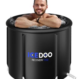 Ice Bath Tub for Athletes, 116 Gallon Portable Bathtub Adult with Cover, Cold Plunge Tub,Ice Pod Cold Plunge,Outdoor Inflatable Hot Tub Bathtub at Home for Cold Water Recovery