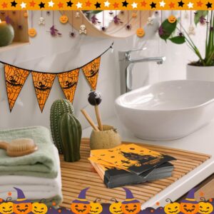 Halloween Napkins, Halloween Napkins Disposable, 50 Pcs Paper Napkins Halloween Party Decorations, Cocktail Napkins Paper Towel for Halloween Dinner Kitchen Toilet Bathroom Birthday Party Supplies