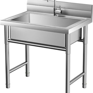 Stainless utility sink freestanding outdoor with hose hook up kitchen single stainless Sinks(20Inch)