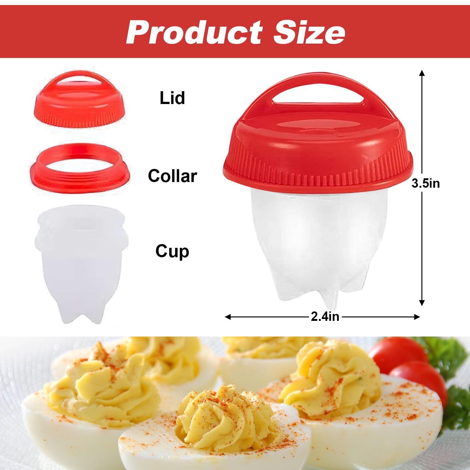 Egg Crafter Cooking Pods，for Perfectly Shaped Eggs Non-Stick No Shell Egg Cook Cups, Egg Molds, Kitchen Gadgets(6PCS)