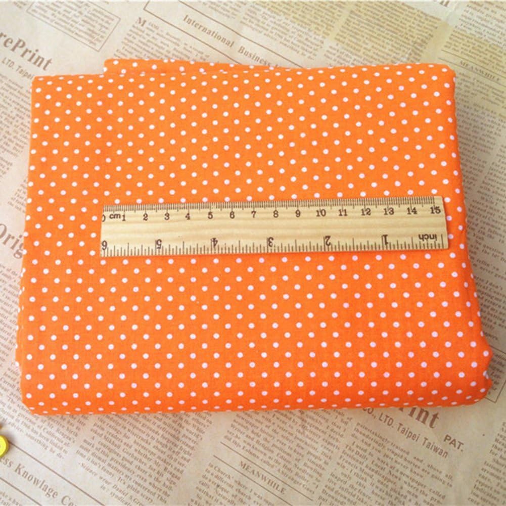 7Pcs Top Orange Cotton Craft Fabric Bundle Squares Patchwork DIY Sewing Scrapbooking Quilting Floral Dot Pattern Craft and Hobby Fabric, Craft and Hobby Fabric, Fabric 10" x 10" (25cm x 25cm)